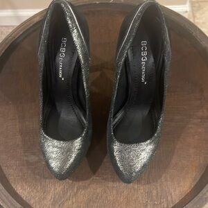 BCBGeneration black suede and silver pumps. Size 5